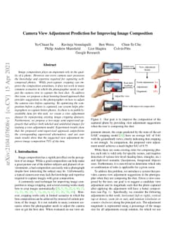 Camera View Adjustment Prediction for Improving Image Composition