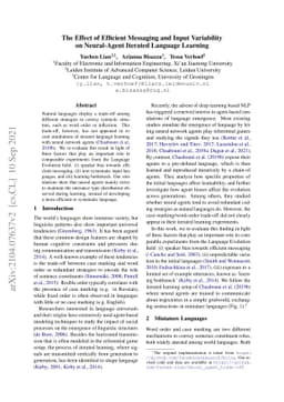 The Effect of Efficient Messaging and Input Variability on Neural-Agent
  Iterated Language Learning