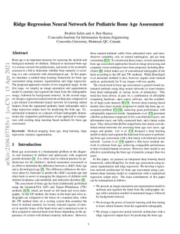 Ridge Regression Neural Network for Pediatric Bone Age Assessment