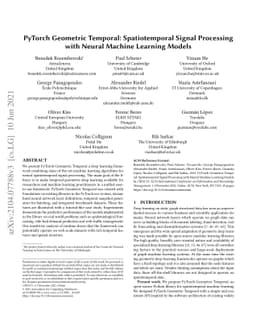 PyTorch Geometric Temporal: Spatiotemporal Signal Processing with Neural
  Machine Learning Models
