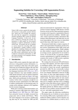 Segmenting Subtitles for Correcting ASR Segmentation Errors