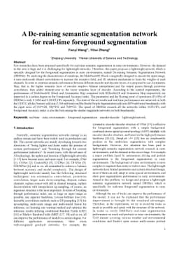 A De-raining semantic segmentation network for real-time foreground
  segmentation