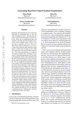 Generating Bug-Fixes Using Pretrained Transformers