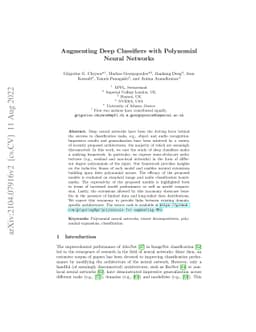 Augmenting Deep Classifiers with Polynomial Neural Networks
