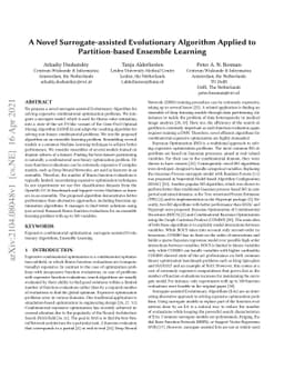 A Novel Surrogate-assisted Evolutionary Algorithm Applied to
  Partition-based Ensemble Learning