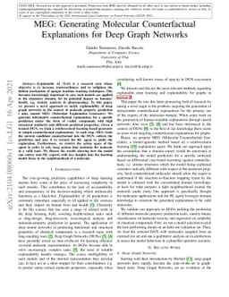 MEG: Generating Molecular Counterfactual Explanations for Deep Graph
  Networks
