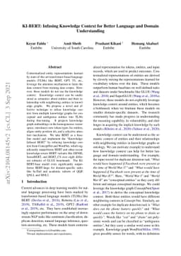 KI-BERT: Infusing Knowledge Context for Better Language and Domain
  Understanding