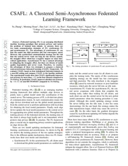 CSAFL: A Clustered Semi-Asynchronous Federated Learning Framework