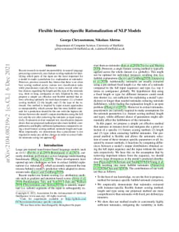 Flexible Instance-Specific Rationalization of NLP Models
