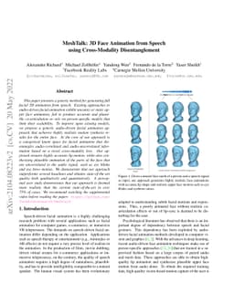 MeshTalk: 3D Face Animation from Speech using Cross-Modality
  Disentanglement