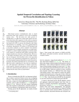 Spatial-Temporal Correlation and Topology Learning for Person
  Re-Identification in Videos