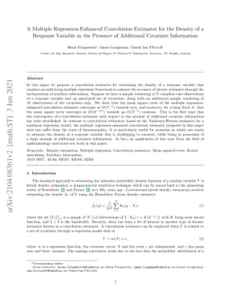 A Multiple Regression-Enhanced Convolution Estimator for the Density of
  a Response Variable in the Presence of Additional Covariate Information