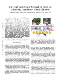 Universal Background Subtraction based on Arithmetic Distribution Neural
  Network