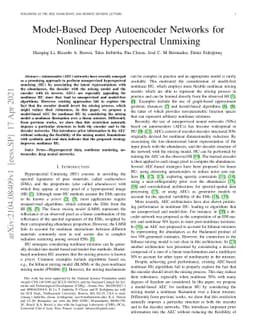 Model-Based Deep Autoencoder Networks for Nonlinear Hyperspectral
  Unmixing