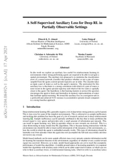A Self-Supervised Auxiliary Loss for Deep RL in Partially Observable
  Settings