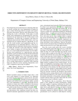Objective-Dependent Uncertainty Driven Retinal Vessel Segmentation