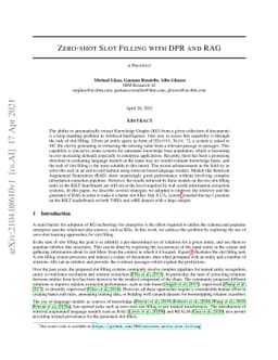 Zero-shot Slot Filling with DPR and RAG