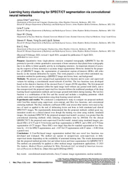 Learning Fuzzy Clustering for SPECT/CT Segmentation via Convolutional
  Neural Networks