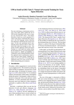 UPB at SemEval-2021 Task 5: Virtual Adversarial Training for Toxic Spans
  Detection