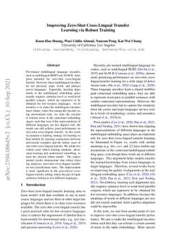 Improving Zero-Shot Cross-Lingual Transfer Learning via Robust Training