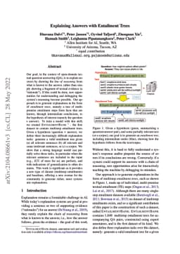 Explaining Answers with Entailment Trees