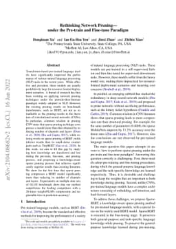 Rethinking Network Pruning -- under the Pre-train and Fine-tune Paradigm