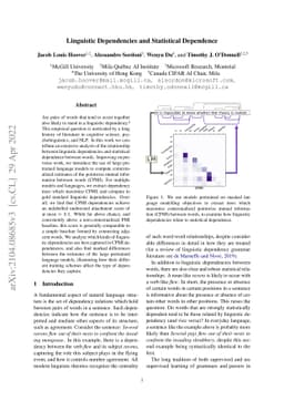Linguistic Dependencies and Statistical Dependence