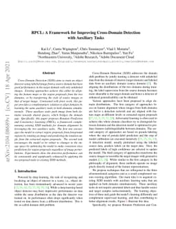 RPCL: A Framework for Improving Cross-Domain Detection with Auxiliary
  Tasks