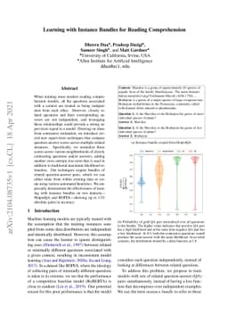 Learning with Instance Bundles for Reading Comprehension