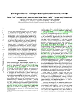 Fair Representation Learning for Heterogeneous Information Networks