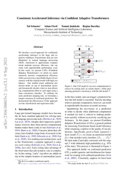 Consistent Accelerated Inference via Confident Adaptive Transformers