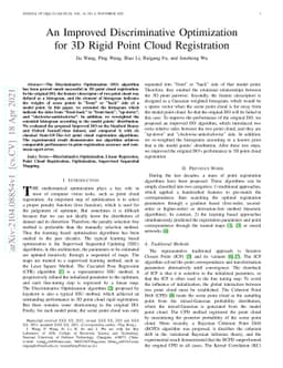 An Improved Discriminative Optimization for 3D Rigid Point Cloud
  Registration