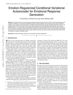 Emotion-Regularized Conditional Variational Autoencoder for Emotional
  Response Generation