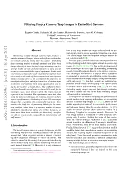 Filtering Empty Camera Trap Images in Embedded Systems