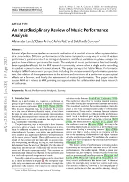 An Interdisciplinary Review of Music Performance Analysis