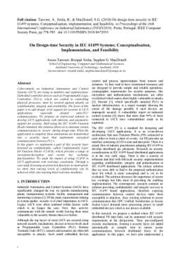 On Design-time Security in IEC 61499 Systems: Conceptualisation,
  Implementation, and Feasibility