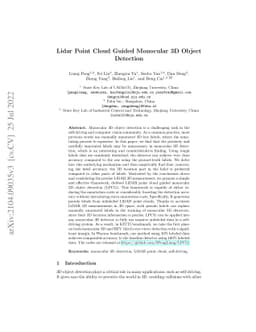 Lidar Point Cloud Guided Monocular 3D Object Detection
