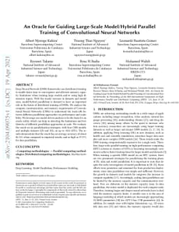 An Oracle for Guiding Large-Scale Model/Hybrid Parallel Training of
  Convolutional Neural Networks