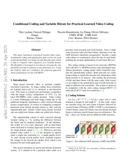 Conditional Coding and Variable Bitrate for Practical Learned Video
  Coding