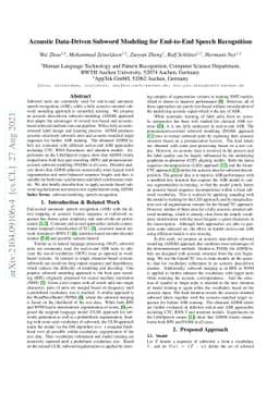 Acoustic Data-Driven Subword Modeling for End-to-End Speech Recognition