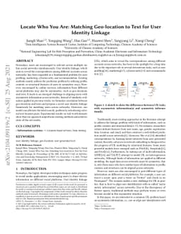 Locate Who You Are: Matching Geo-location to Text for User Identity
  Linkage