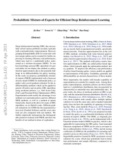 Probabilistic Mixture-of-Experts for Efficient Deep Reinforcement
  Learning