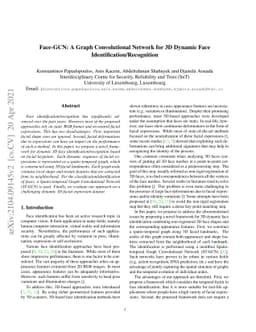 Face-GCN: A Graph Convolutional Network for 3D Dynamic Face
  Identification/Recognition