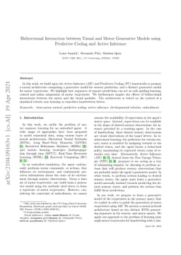 Bidirectional Interaction between Visual and Motor Generative Models
  using Predictive Coding and Active Inference