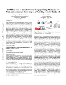 BrFAST: a Tool to Select Browser Fingerprinting Attributes for Web
  Authentication According to a Usability-Security Trade-off