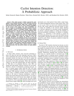 Cyclist Intention Detection: A Probabilistic Approach