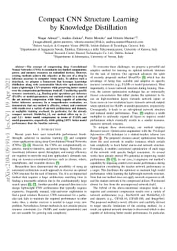 Compact CNN Structure Learning by Knowledge Distillation