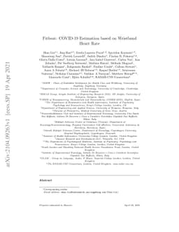 Fitbeat: COVID-19 Estimation based on Wristband Heart Rate