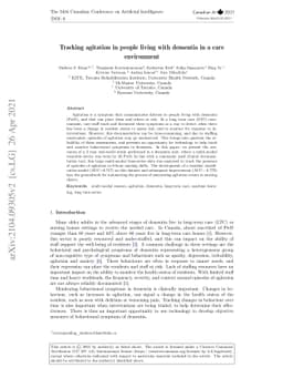 Tracking agitation in people living with dementia in a care environment