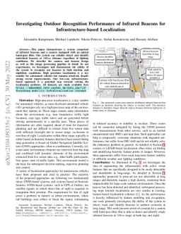 Investigating Outdoor Recognition Performance of Infrared Beacons for
  Infrastructure-based Localization